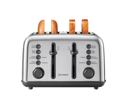 Toaster Buydeem DT640E 4 Scheiben Edelstahl mit Auftaufunktion