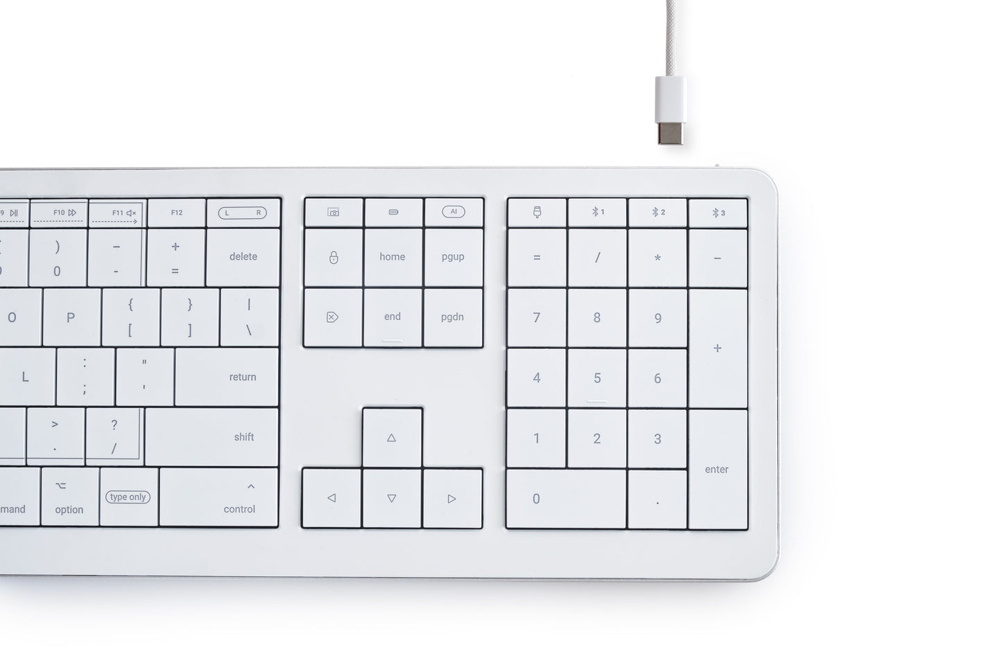 CLEVETURA CLVX 1 RGB Touch-Tastatur MacOS Windows Linux Weiß