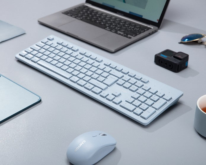 Canyon HKB-W01 leise kabellose 2,4-GHz-Tastatur für die Arbeit, blau