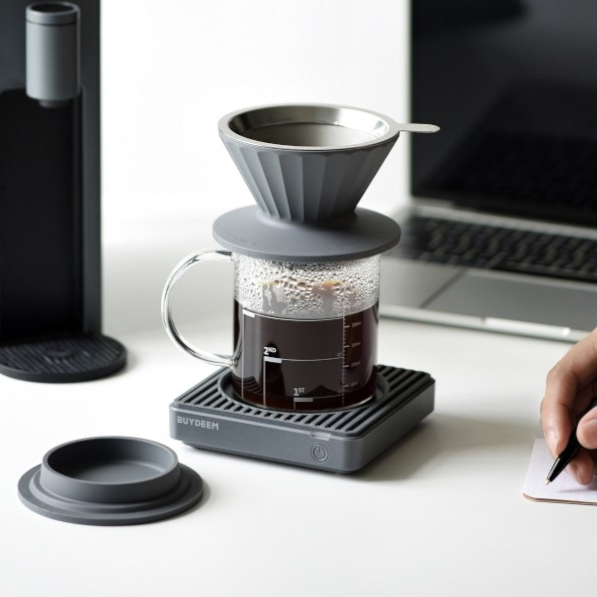 Buydeem CD1024 Pour Over Coffee and Tea Brewer Set 350ml Grey