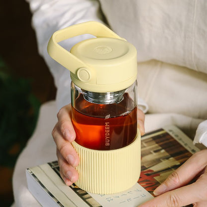 Buydeem DG42 Yellow 300ml Glass Tea Infuser Bottle