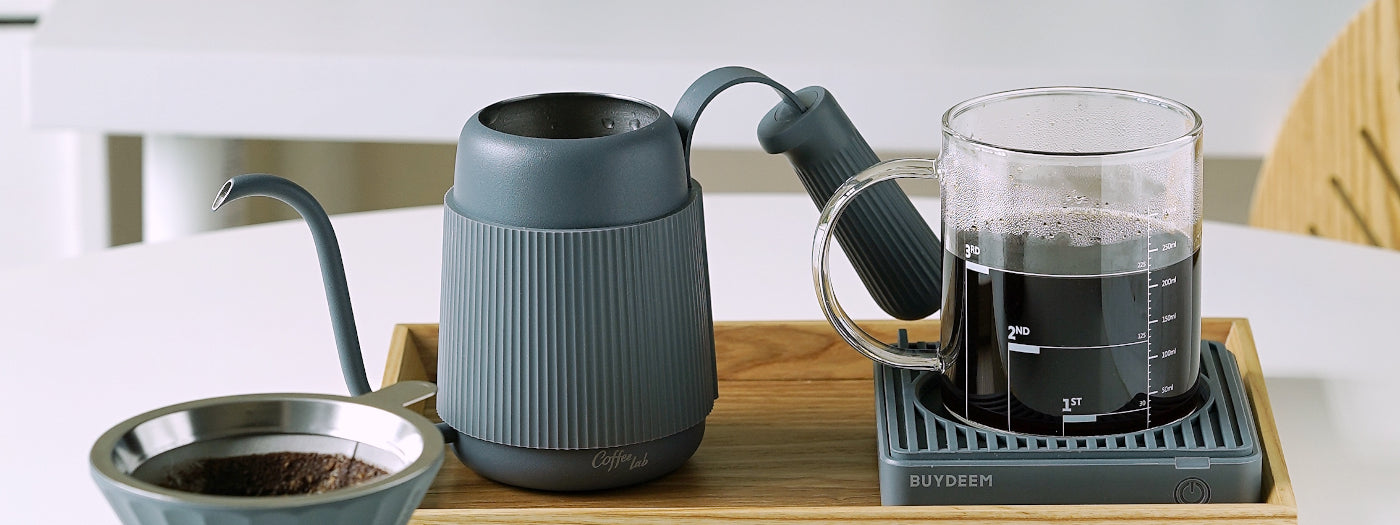 Buydeem CD2006 retro gooseneck kettle 350 ml Pastel Grey
