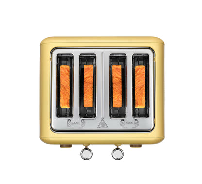 Buydeem DT640E 4-Slice Toaster with Defrost Function, Pastel Yellow
