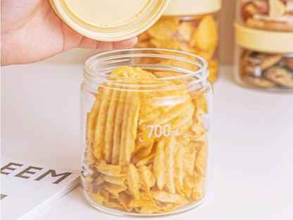 Buydeem CS1014 Yellow 700 ml Glass Jars, 2 pcs.