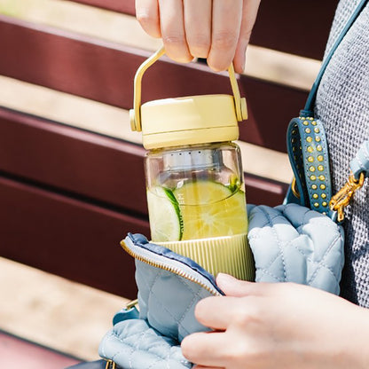 Buydeem DG42 Yellow 300ml Glass Tea Infuser Bottle