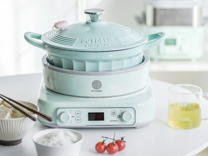 Emaillierter gusseiserner Topf Buydeem CP551 3,9l Pastellgrün