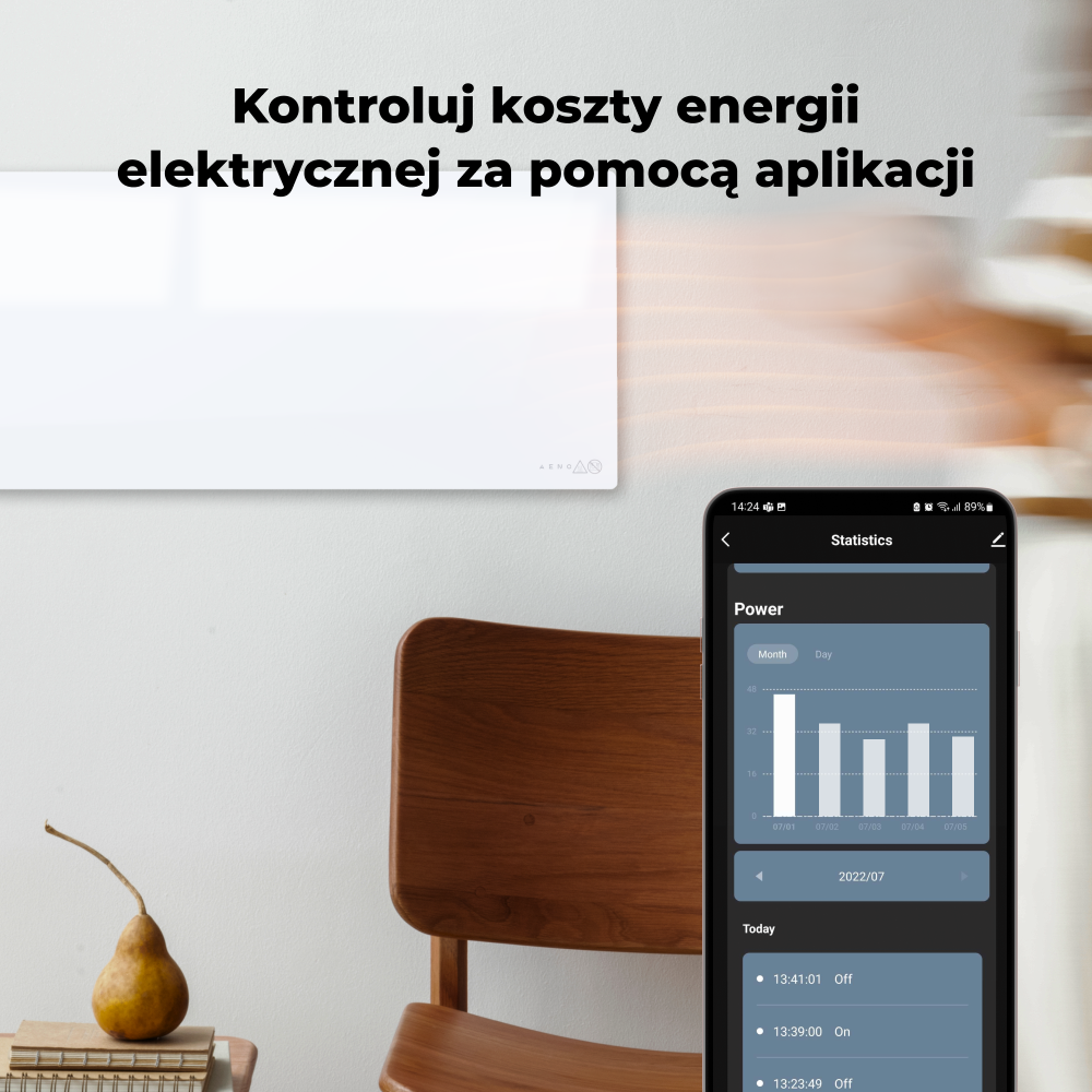 Aeno Smart Infrarot-Elektroheizung 700W slim 1cm weiß