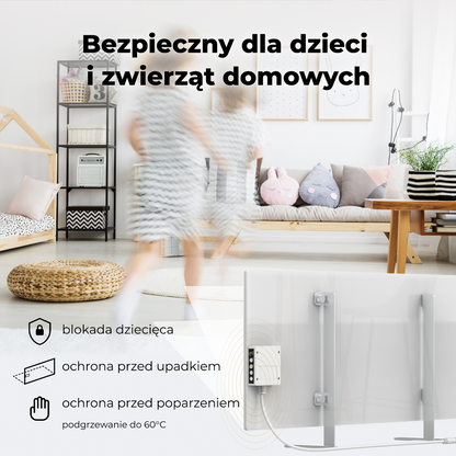 Elektrische Glasheizung Slim 1 cm Infrarot 700W Aeno Smart weiß