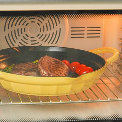 Buydeem CP553 Enamelled Cast Iron Grill Pan 26 cm Pastel Yellow