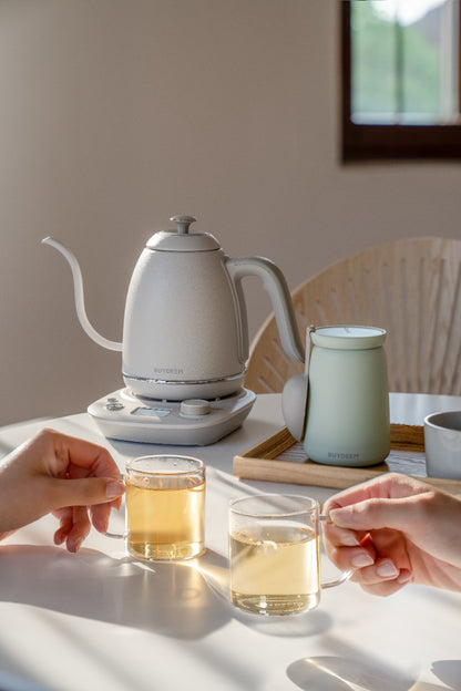 Buydeem K821 Gooseneck Electric Kettle with Temperature Control, Pastel Cream