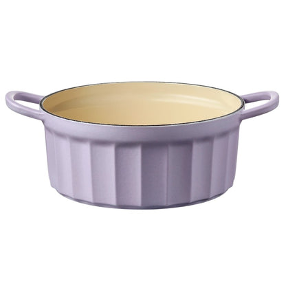 Buydeem CP521 Gusseisen-Emaille-Topf 2,9l Küchengerät Pastell-Lila