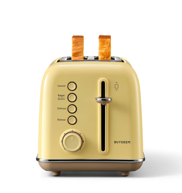 Buydeem DT620E Toaster Defrost 7 Settings 900W Pastel Yellow