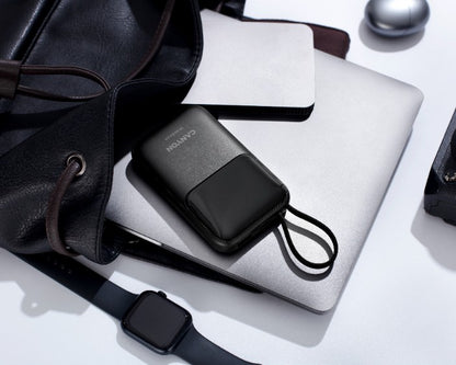 Canyon OnPower 101 10000 mAh 22.5W PD Power Bank with Cable, Black
