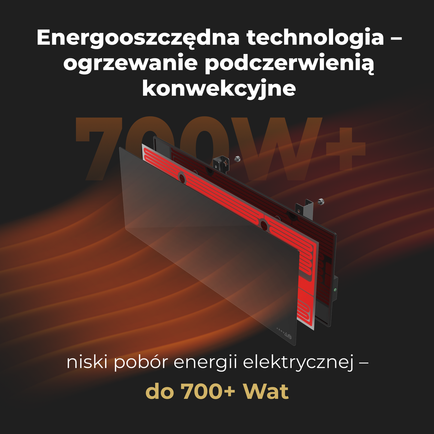 Aeno Smart Infrarot-Heizpaneel 700W slim 1 cm schwarz