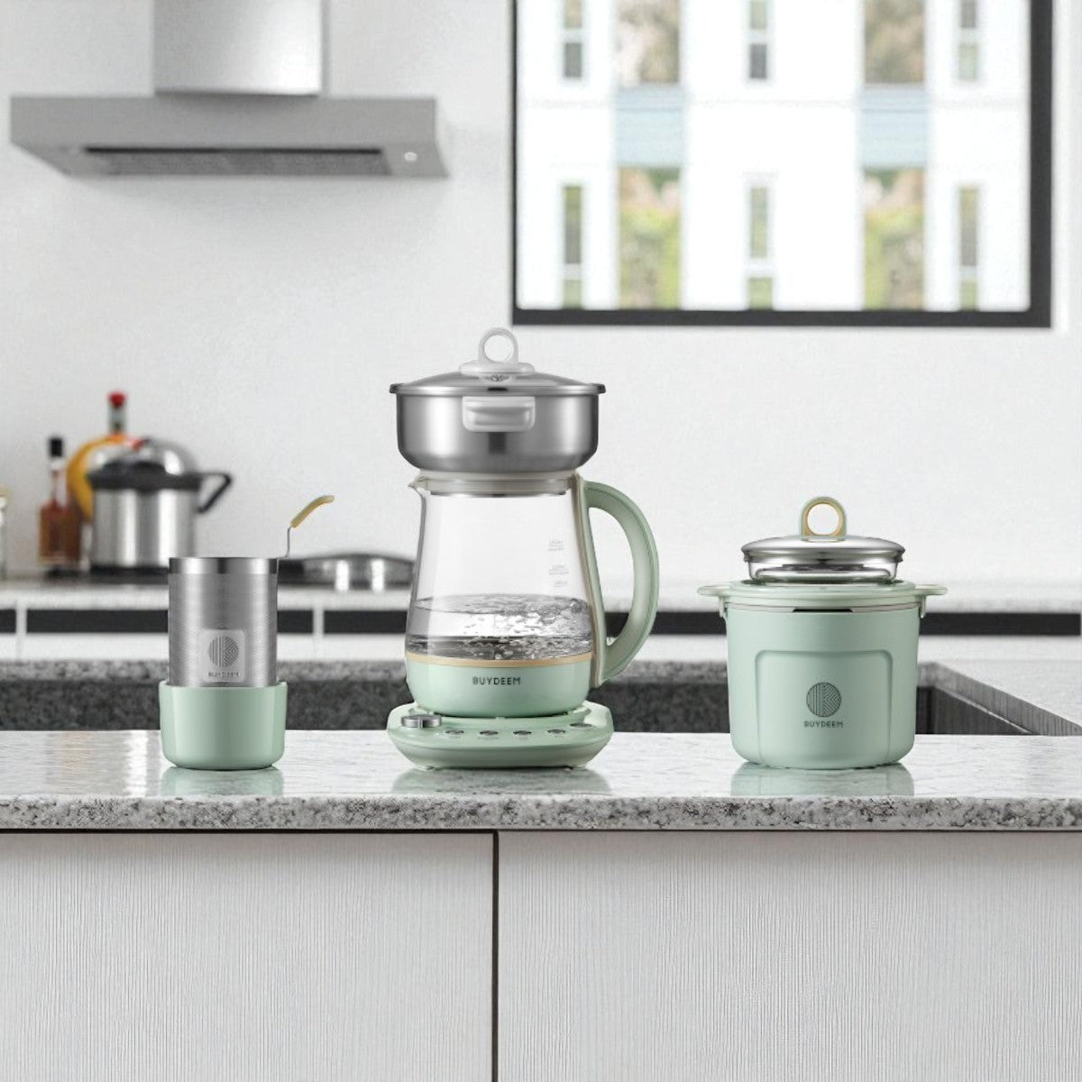 Buydeem K1594T 1200W Multifunctional Cooking Device, Green