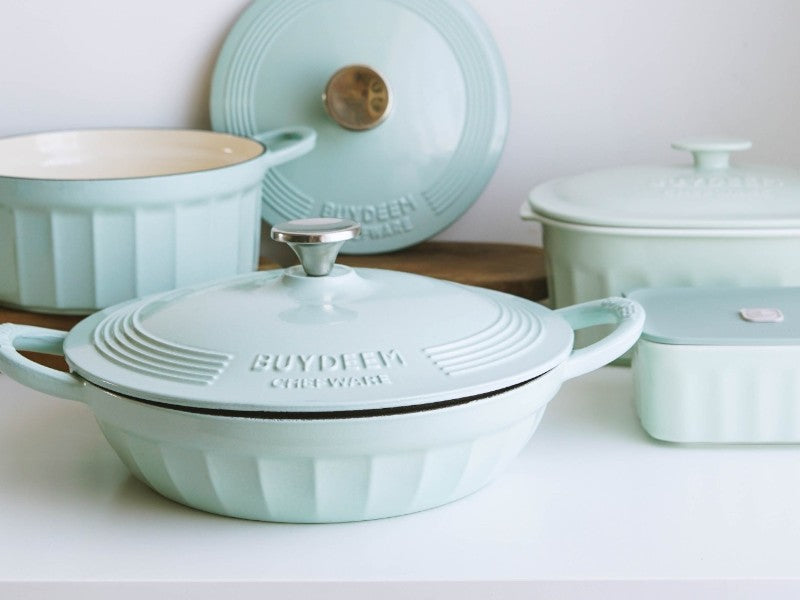 Buydeem CP581 Enameled Cast Iron Pot 3.3L Pastel Green