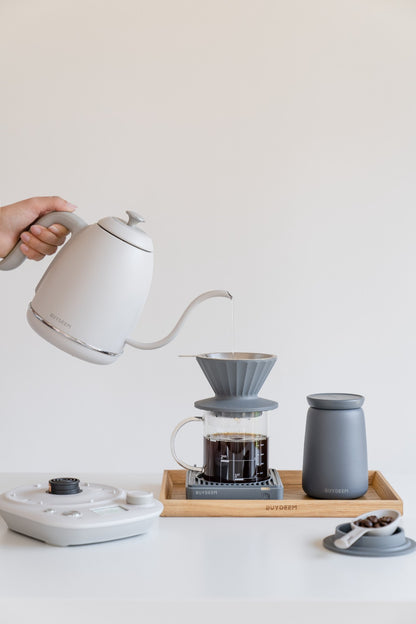 Buydeem K821 Gooseneck Electric Kettle with Temperature Control, Pastel Cream