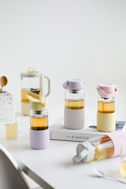Buydeem CD1008 350 ml Glass Bottle with Infuser for Tea, Purple