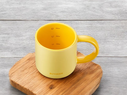 Keramiktasse 300 ml Buydeem CD1018 für Kaffee und Tee Pastellgelb