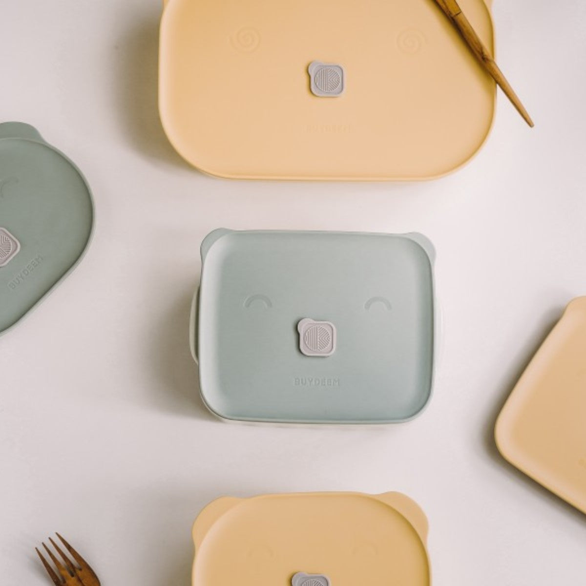 810 ml Buydeem CT1006 Ceramic Food Container Pastel Green