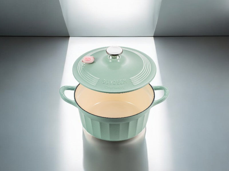 Emaillierter gusseiserner Topf Buydeem CP551 3,9l Pastellgrün
