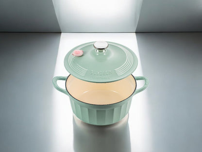 Emaillierter gusseiserner Topf Buydeem CP551 3,9l Pastellgrün