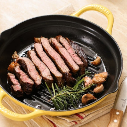 Buydeem CP553 Enamelled Cast Iron Grill Pan 26 cm Pastel Yellow