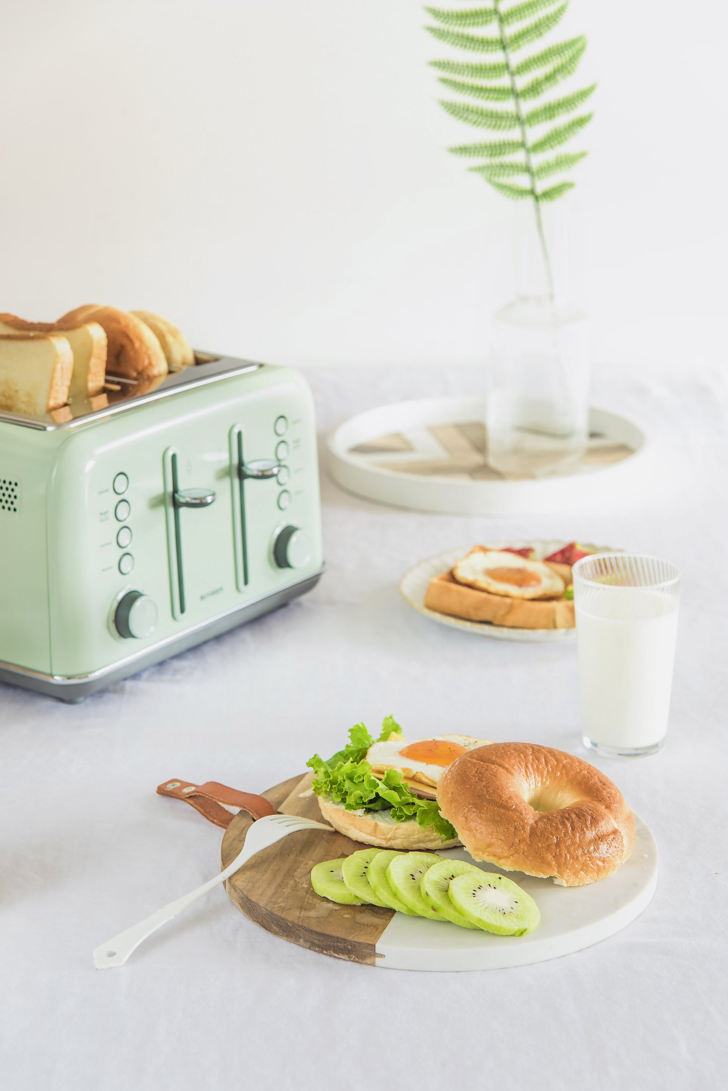 Toaster Buydeem DT640E für 4 Scheiben 1800 W Auftaufunktion Pastellgrün