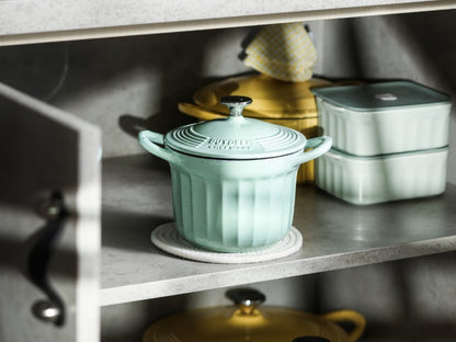 Buydeem CP541 Enamelled Cast Iron Pot 1.8L Kitchen Pastel Green