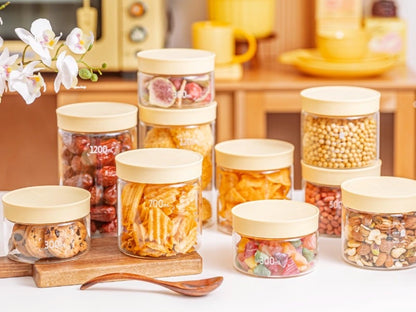 Buydeem CS1014 Yellow 700 ml Glass Jars, 2 pcs.