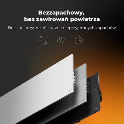 Elektrische Slim-Glasheizung 1 cm Infrarot 700W Aeno Smart Grau