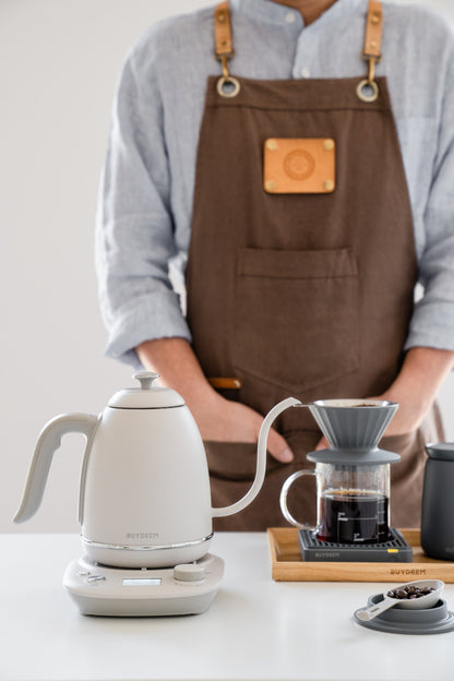 Buydeem K821 Gooseneck Electric Kettle with Temperature Control, Pastel Cream