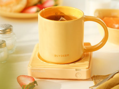 Keramiktasse 300 ml Buydeem CD1018 für Kaffee und Tee Pastellgelb