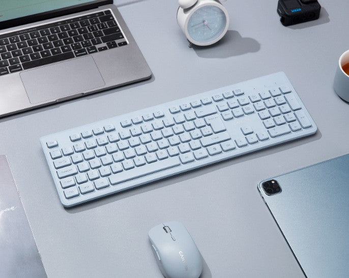 Canyon HKB-W01 leise kabellose 2,4-GHz-Tastatur für die Arbeit, blau
