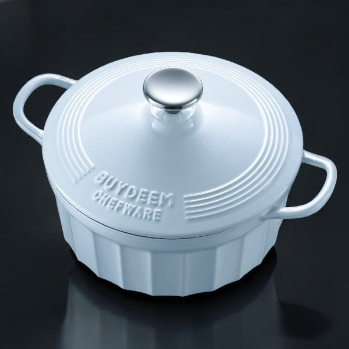 Buydeem Gusseisen-Emaille-Topf CP521, 2,9 l, Pastellblau