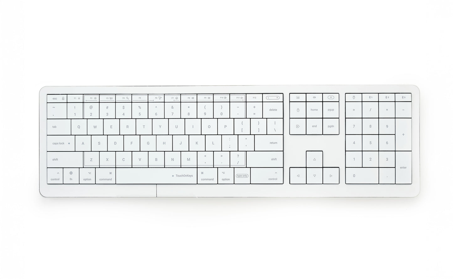 CLEVETURA CLVX 1 RGB Touch-Tastatur MacOS Windows Linux Weiß