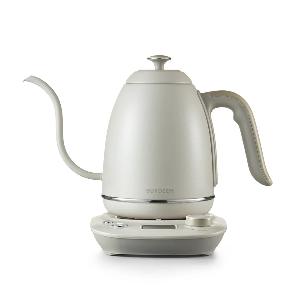 Buydeem K821 Gooseneck Electric Kettle with Temperature Control, Pastel Cream