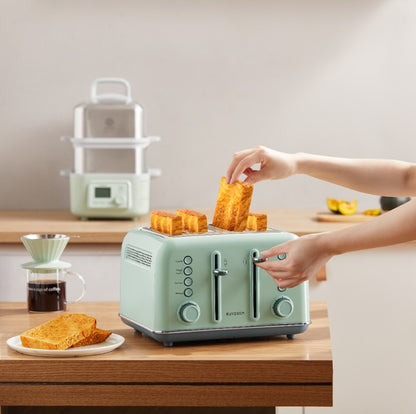 Toaster Buydeem DT640E für 4 Scheiben 1800 W Auftaufunktion Pastellgrün