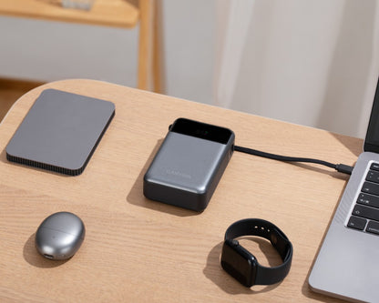 Powerbank 20000 mAh PD 65W z kablem Canyon OnPower 600 grafitowy