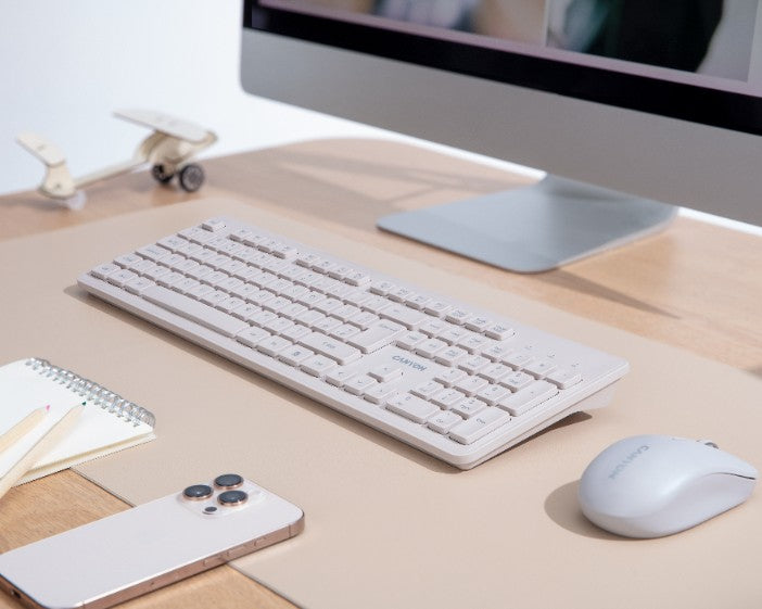 Leise 2,4GHz kabellose Tastatur für die Arbeit Canyon HKB-W01 beige